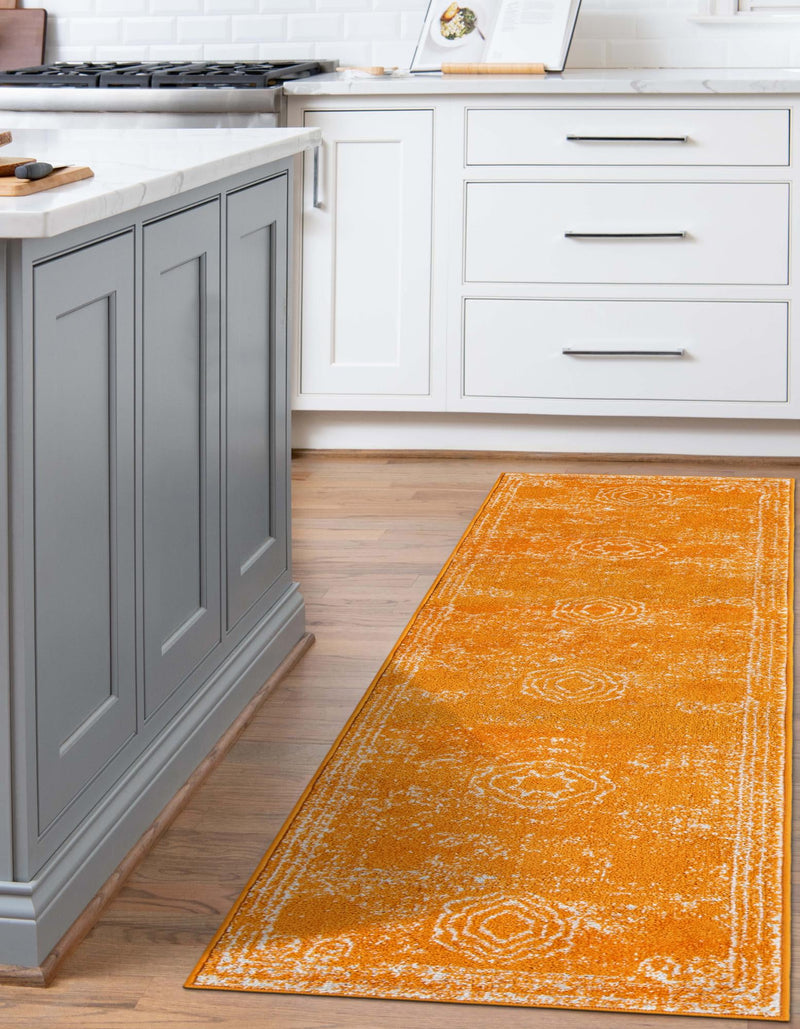 Dover Terrace Collection Area Rug - Lagoon (Orange) Runner Orange lifestyle 8
