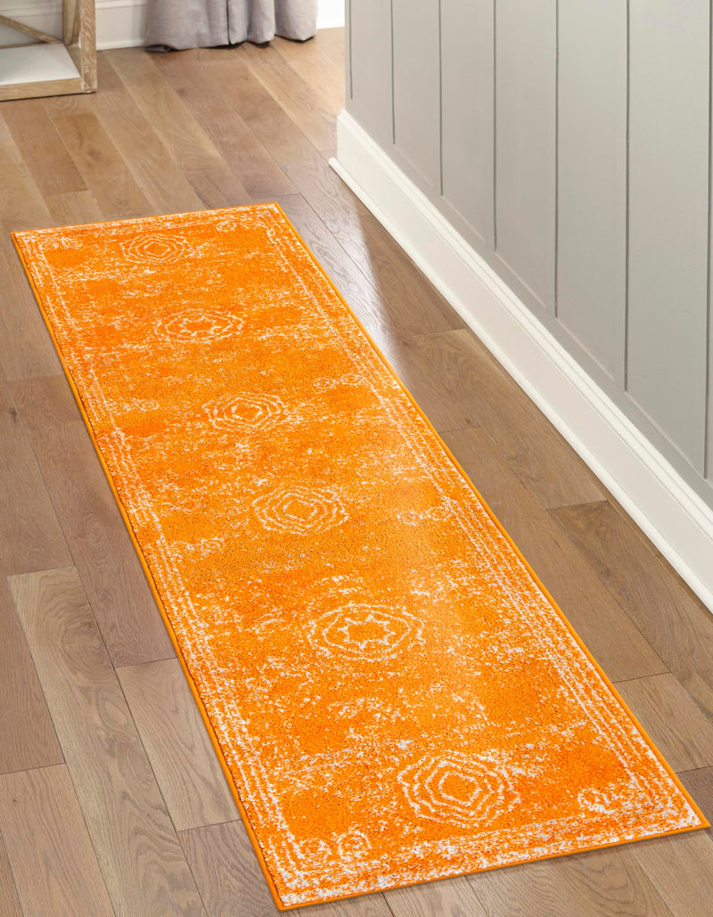 Dover Terrace Collection Area Rug - Lagoon (Orange) Runner Orange lifestyle 9