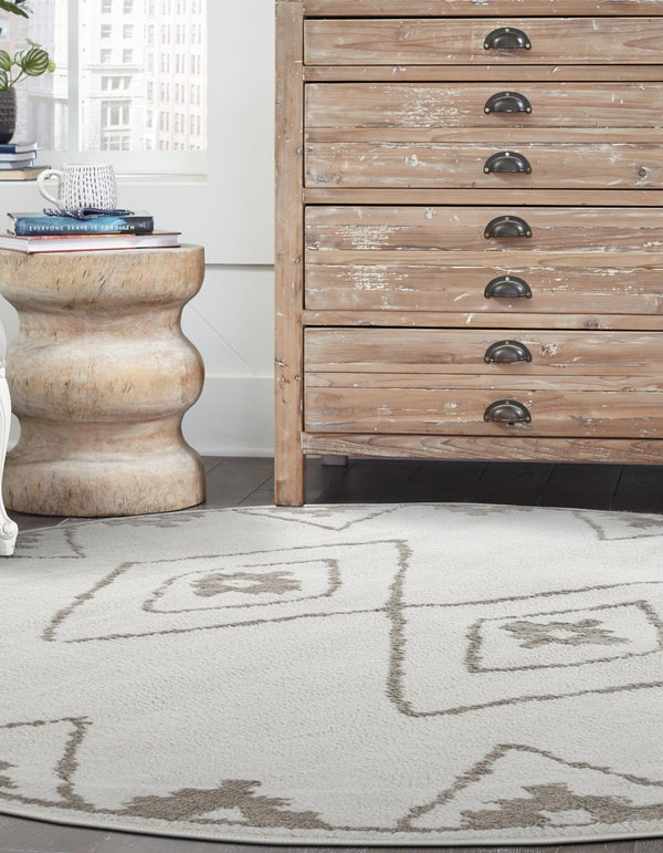 Copenhagen Edge Collection Area Rug - Frederiksberg Round Ivory lifestyle 185