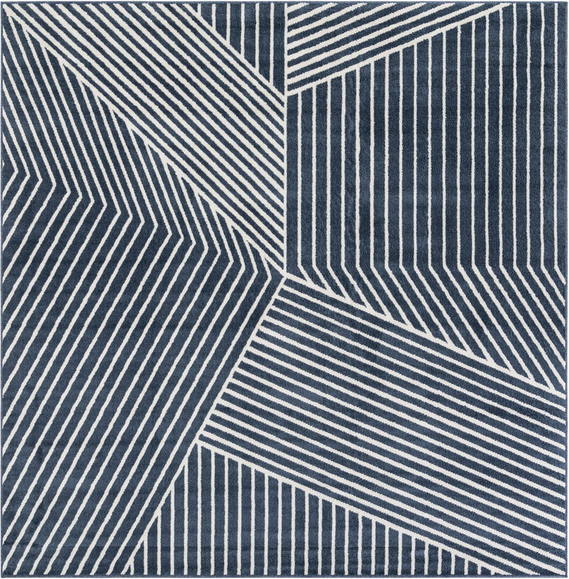 Copenhagen Edge Collection Area Rug - Osterbro Square Blue lifestyle 45