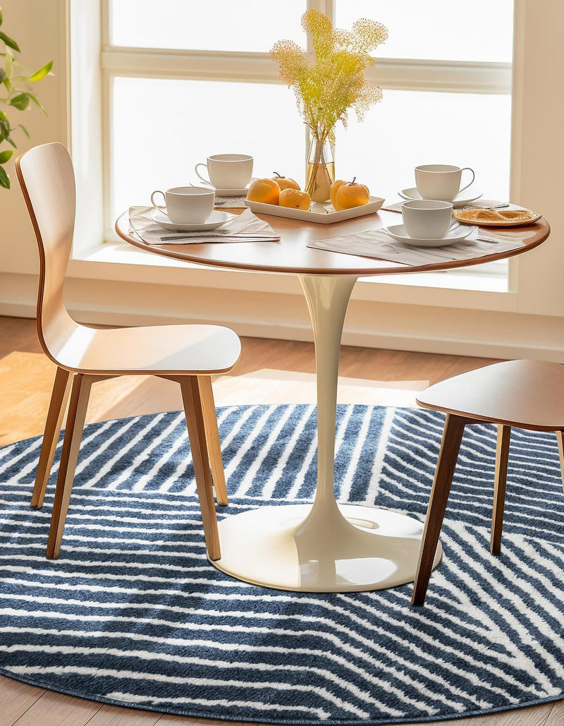 Copenhagen Edge Collection Area Rug - Osterbro Round Blue lifestyle 88