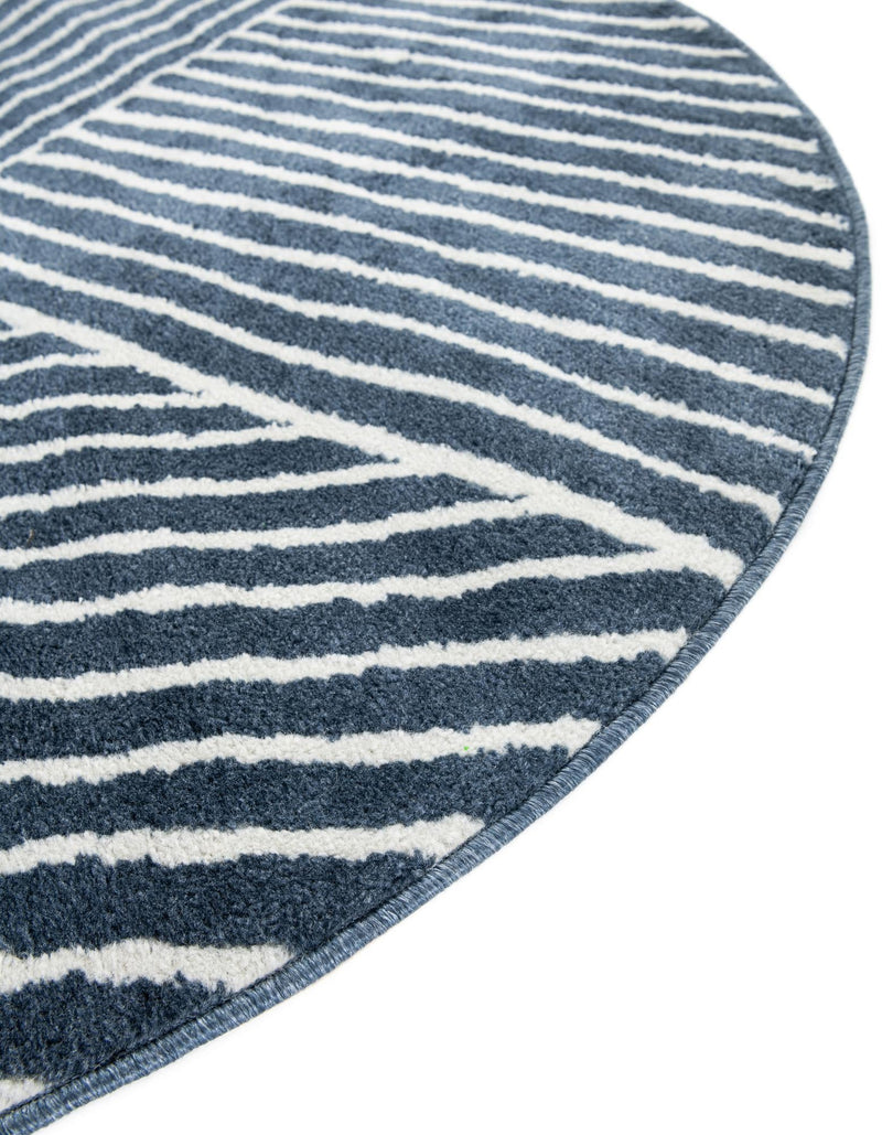 Copenhagen Edge Collection Area Rug - Osterbro Round Blue lifestyle 190