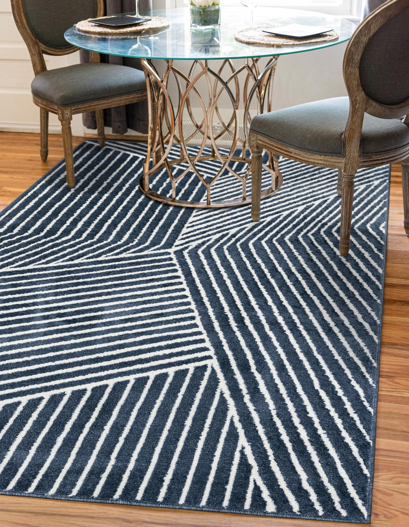 Copenhagen Edge Collection Area Rug - Osterbro Rectangle Blue lifestyle 3