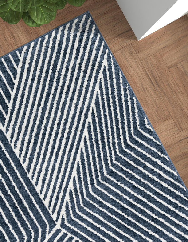 Copenhagen Edge Collection Area Rug - Osterbro Rectangle Blue lifestyle 7