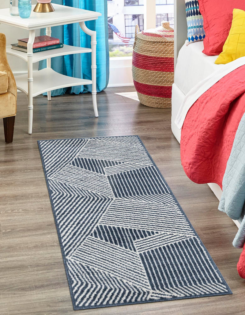Copenhagen Edge Collection Area Rug - Osterbro Runner Blue lifestyle 50