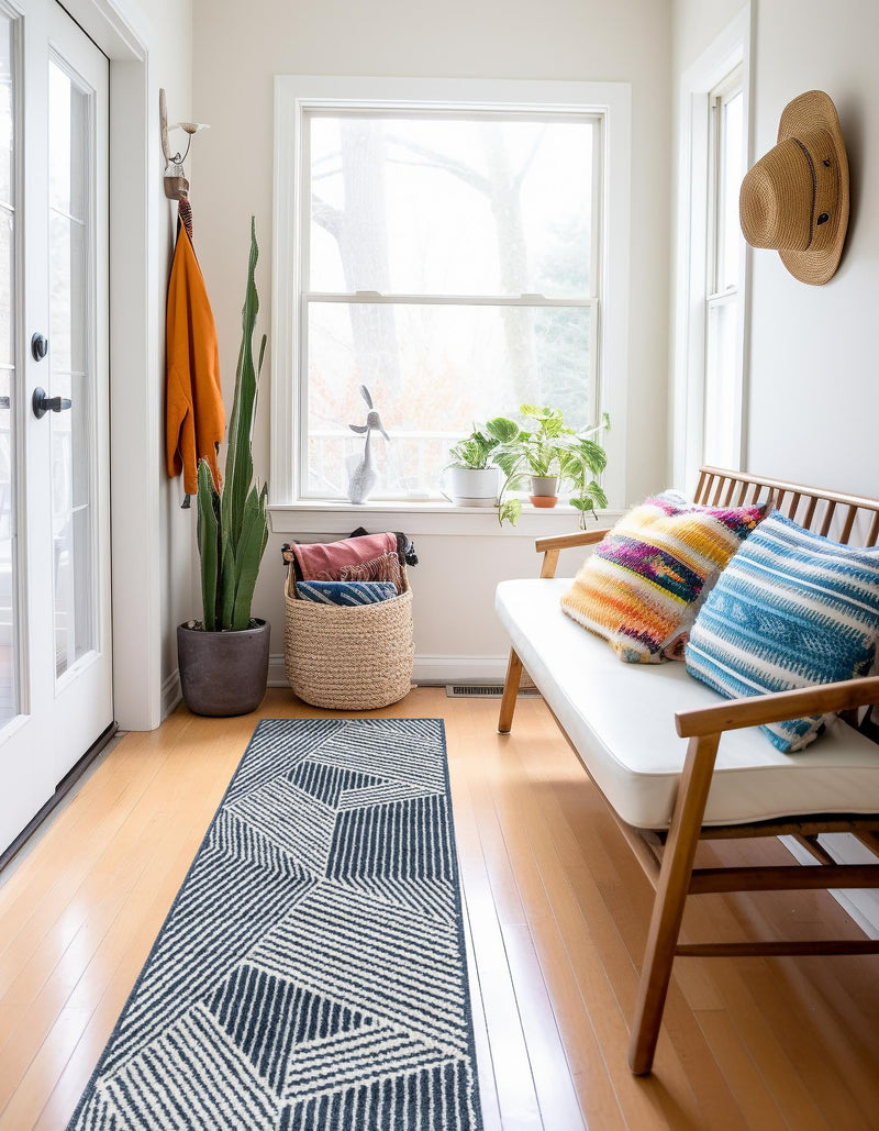 Copenhagen Edge Collection Area Rug - Osterbro Runner Blue lifestyle 56