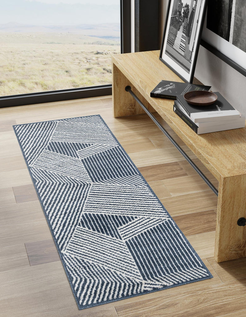 Copenhagen Edge Collection Area Rug - Osterbro Runner Blue lifestyle 80