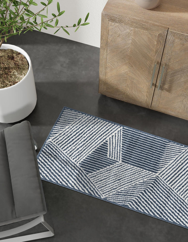 Copenhagen Edge Collection Area Rug - Osterbro Runner Blue lifestyle 86