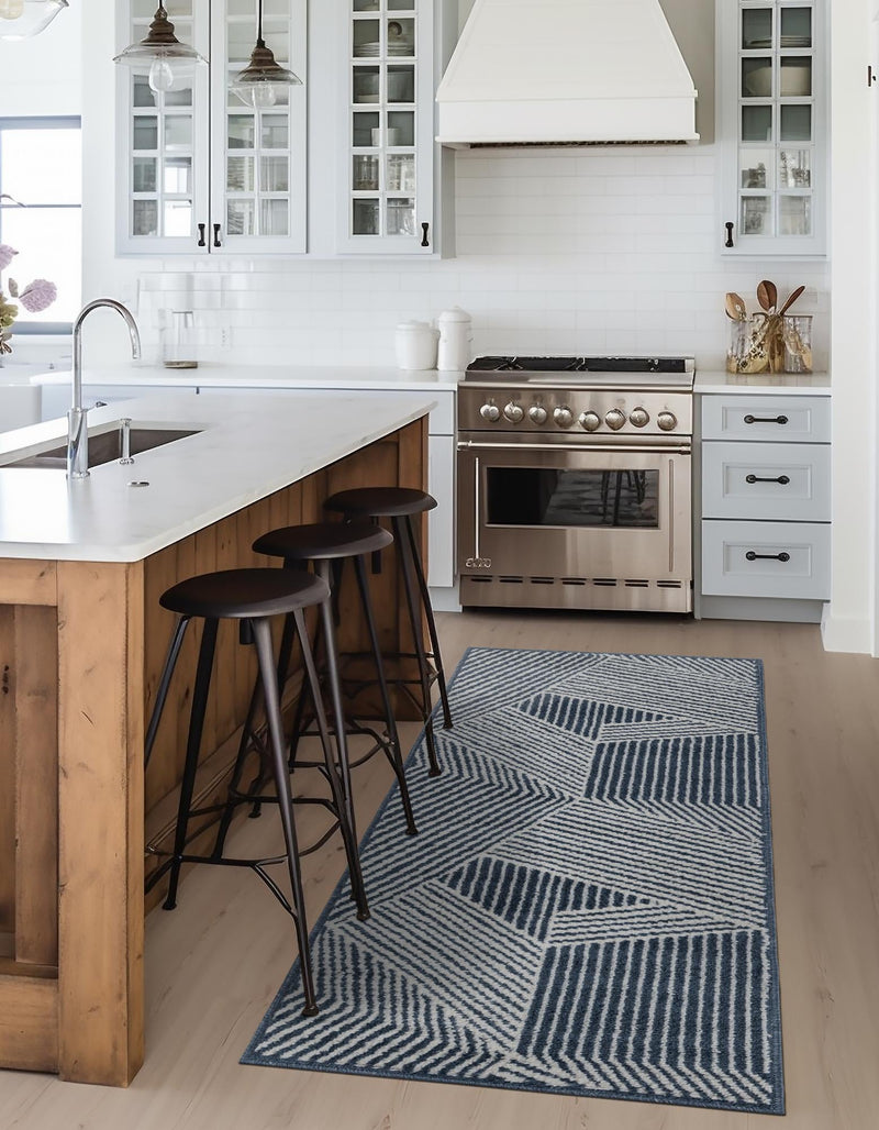 Copenhagen Edge Collection Area Rug - Osterbro Runner Blue lifestyle 98