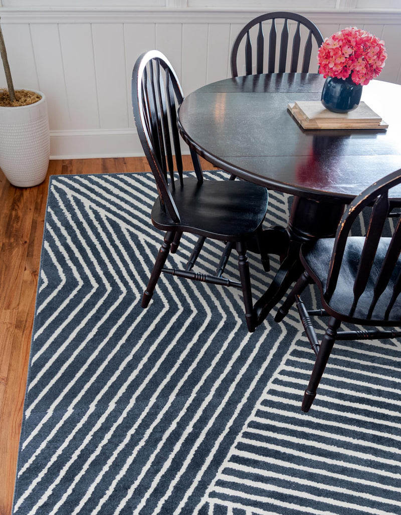 Copenhagen Edge Collection Area Rug - Osterbro Square Blue lifestyle 93