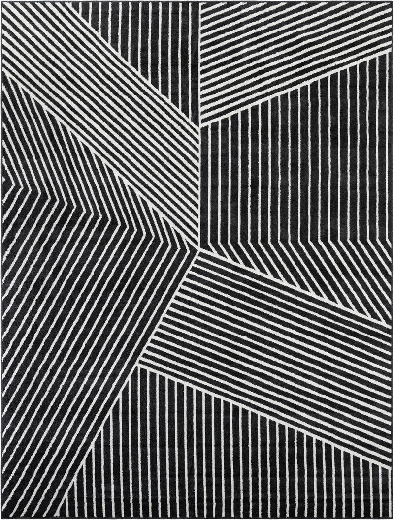 Copenhagen Edge Collection Area Rug - Osterbro Rectangle Black lifestyle 3