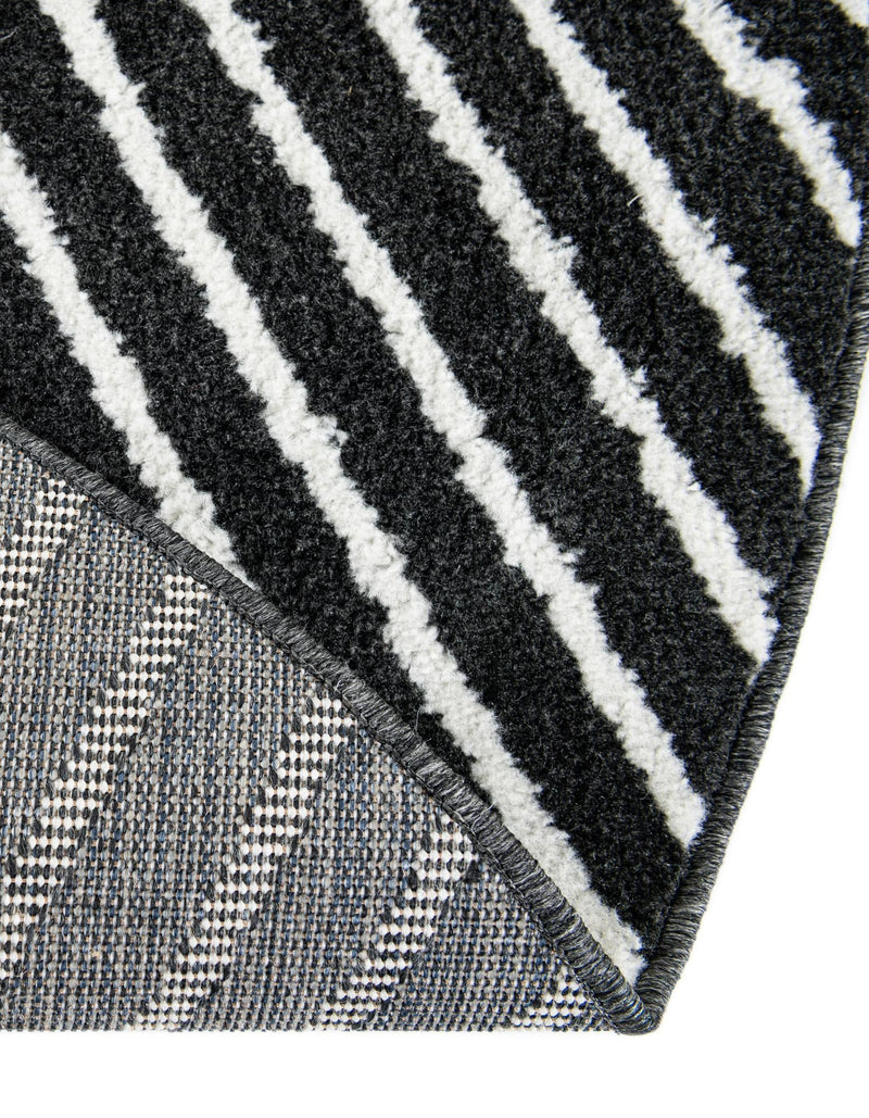 Copenhagen Edge Collection Area Rug - Osterbro Round Black lifestyle 135