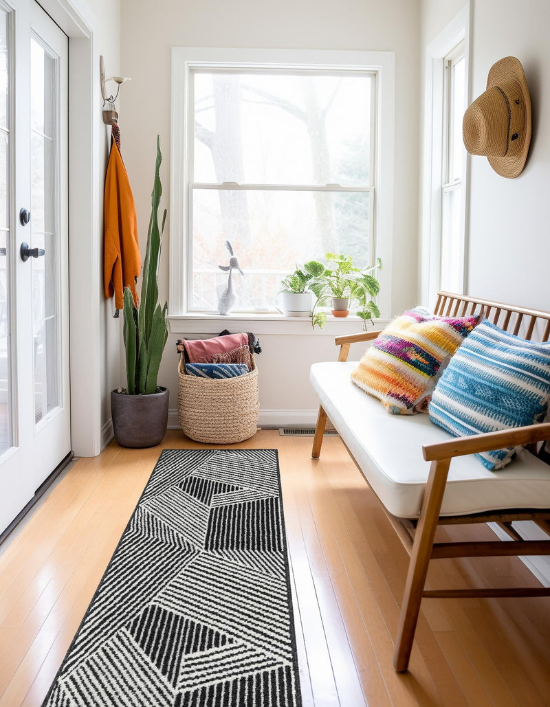 Copenhagen Edge Collection Area Rug - Osterbro Runner Black lifestyle 89