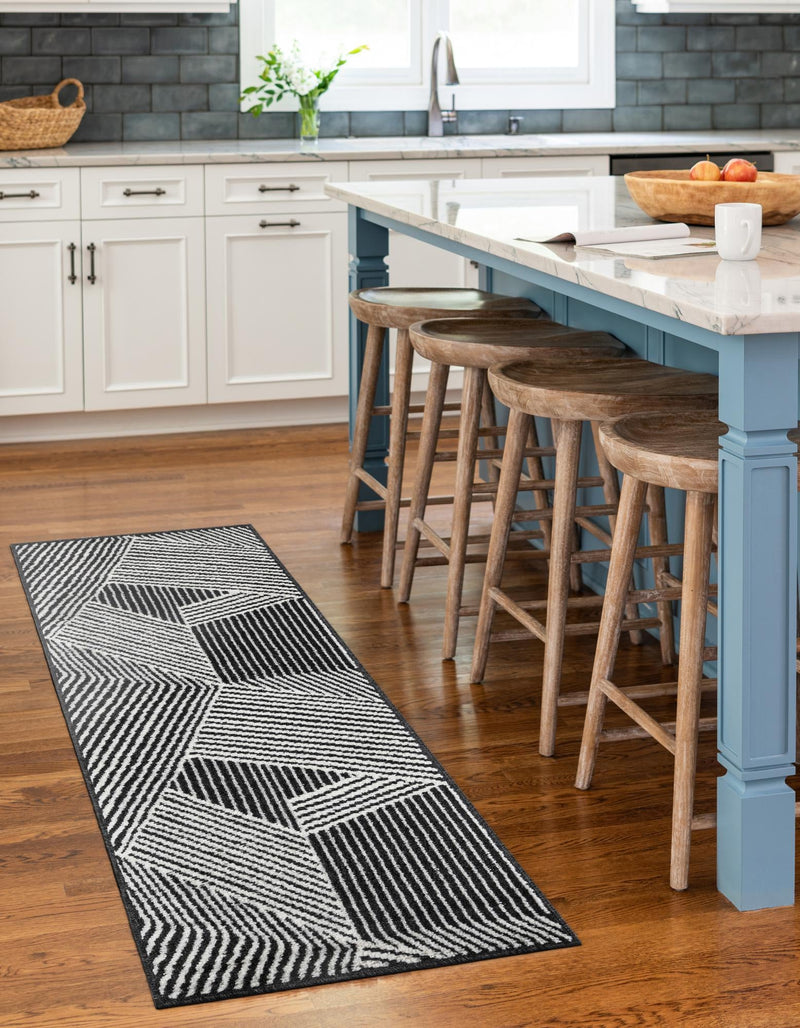 Copenhagen Edge Collection Area Rug - Osterbro Runner Black lifestyle 101