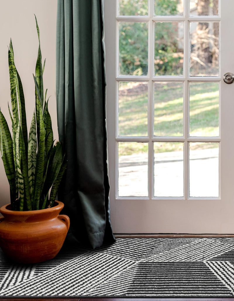 Copenhagen Edge Collection Area Rug - Osterbro Runner Black lifestyle 113