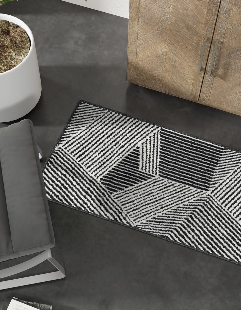 Copenhagen Edge Collection Area Rug - Osterbro Runner Black lifestyle 137
