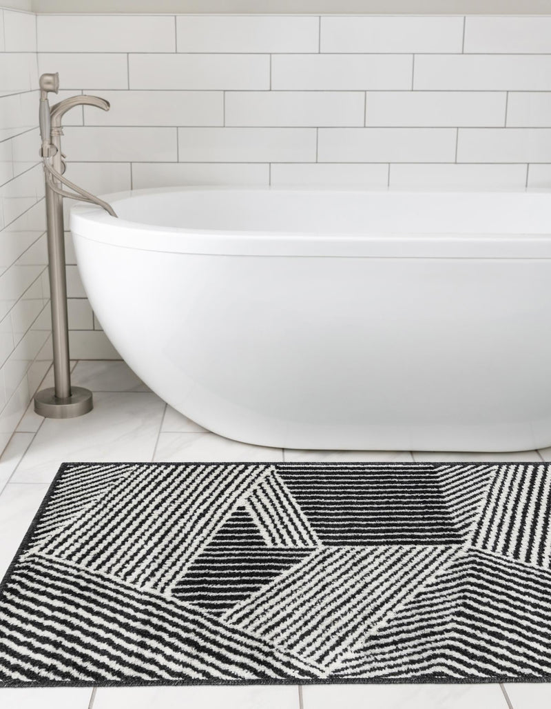 Copenhagen Edge Collection Area Rug - Osterbro Runner Black lifestyle 149