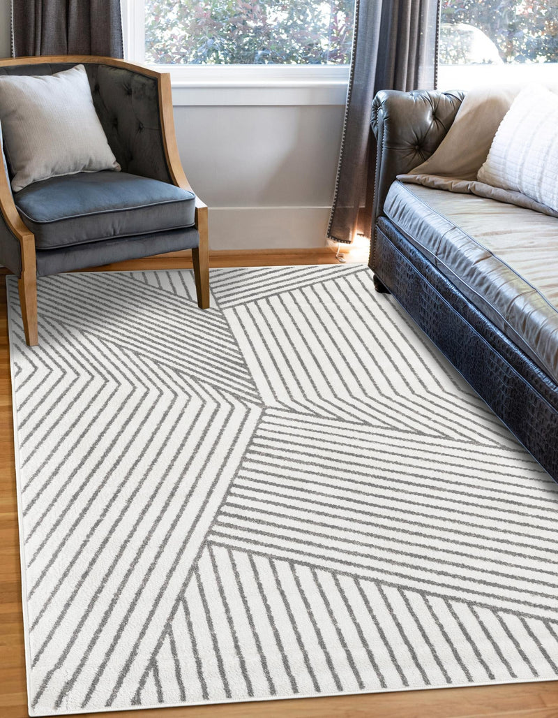 Copenhagen Edge Collection Area Rug - Osterbro Rectangle Ivory lifestyle 4