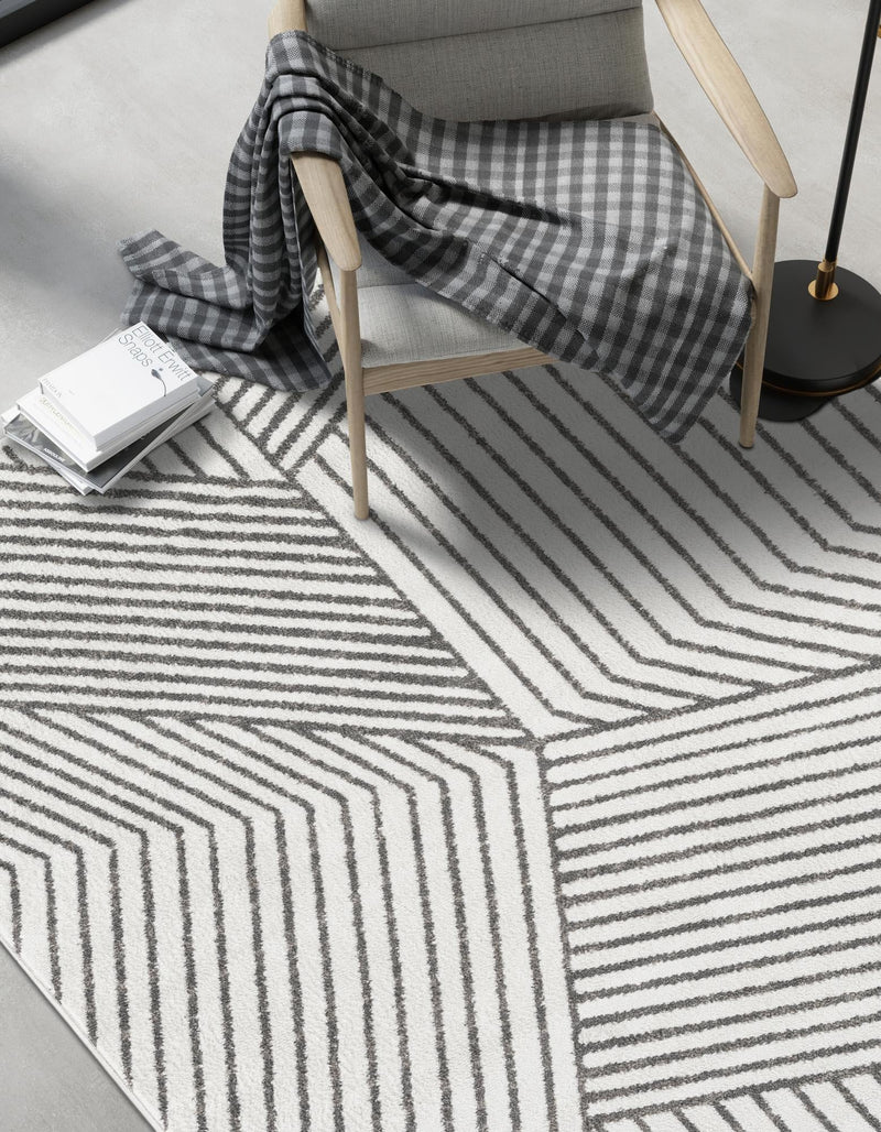 Copenhagen Edge Collection Area Rug - Osterbro Rectangle Ivory lifestyle 6