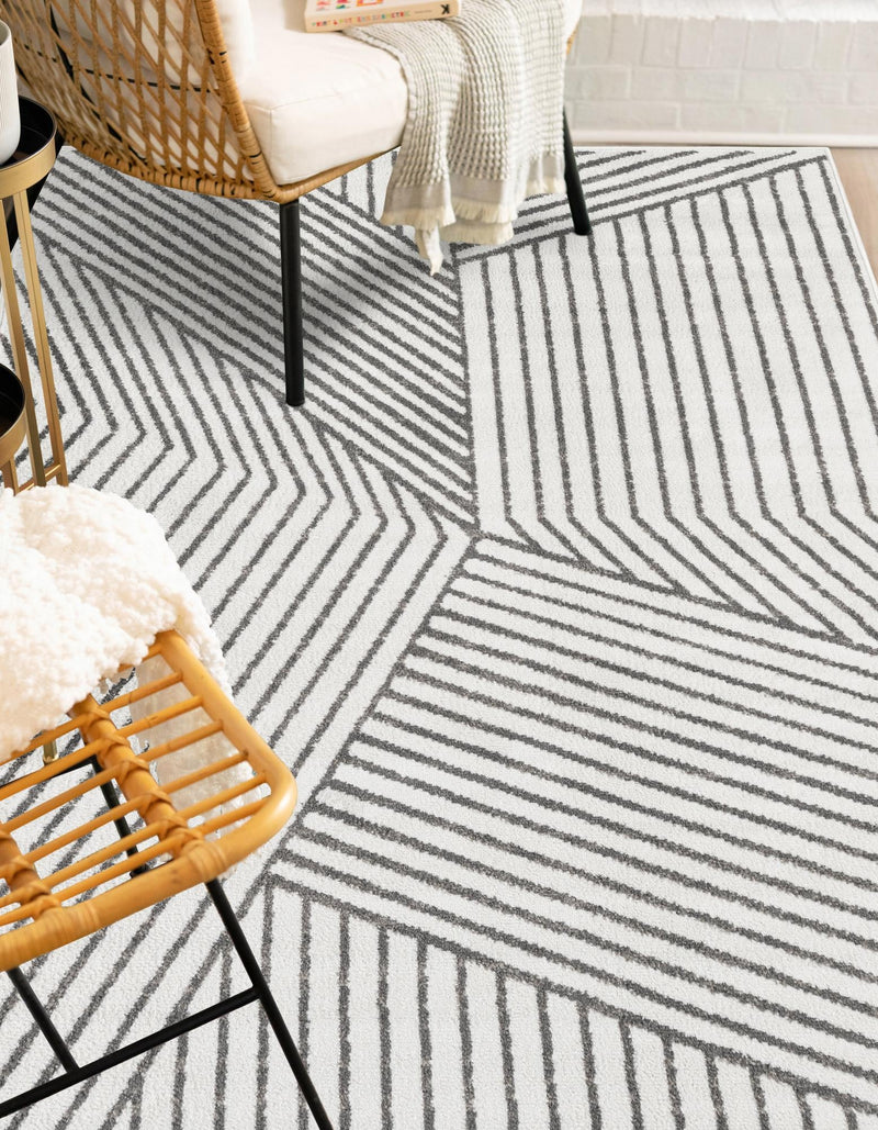 Copenhagen Edge Collection Area Rug - Osterbro Rectangle Ivory lifestyle 8