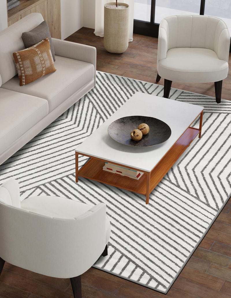 Copenhagen Edge Collection Area Rug - Osterbro Rectangle Ivory lifestyle 10