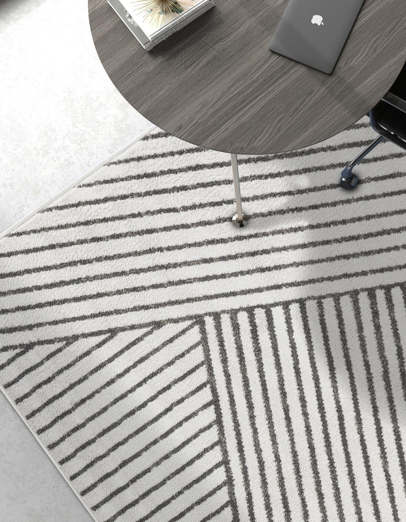Copenhagen Edge Collection Area Rug - Osterbro Rectangle Ivory lifestyle 12