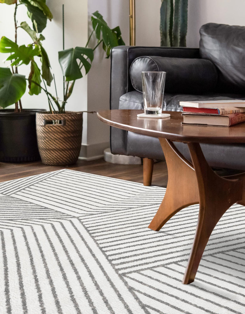 Copenhagen Edge Collection Area Rug - Osterbro Rectangle Ivory lifestyle 14