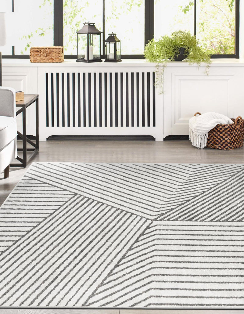 Copenhagen Edge Collection Area Rug - Osterbro Rectangle Ivory lifestyle 20