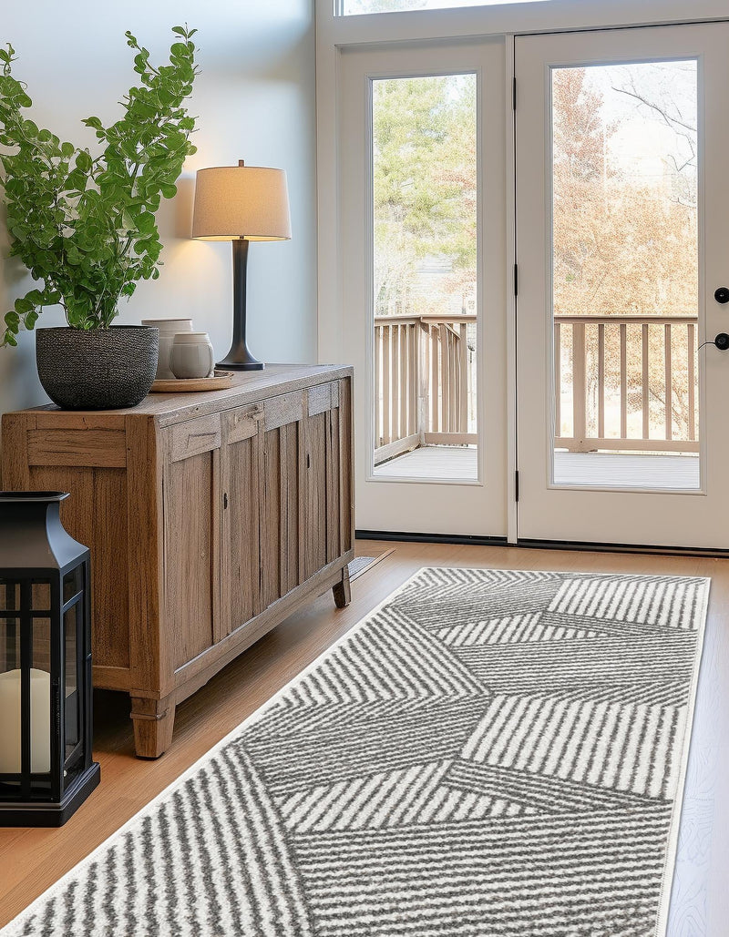 Copenhagen Edge Collection Area Rug - Osterbro Runner Ivory lifestyle 59