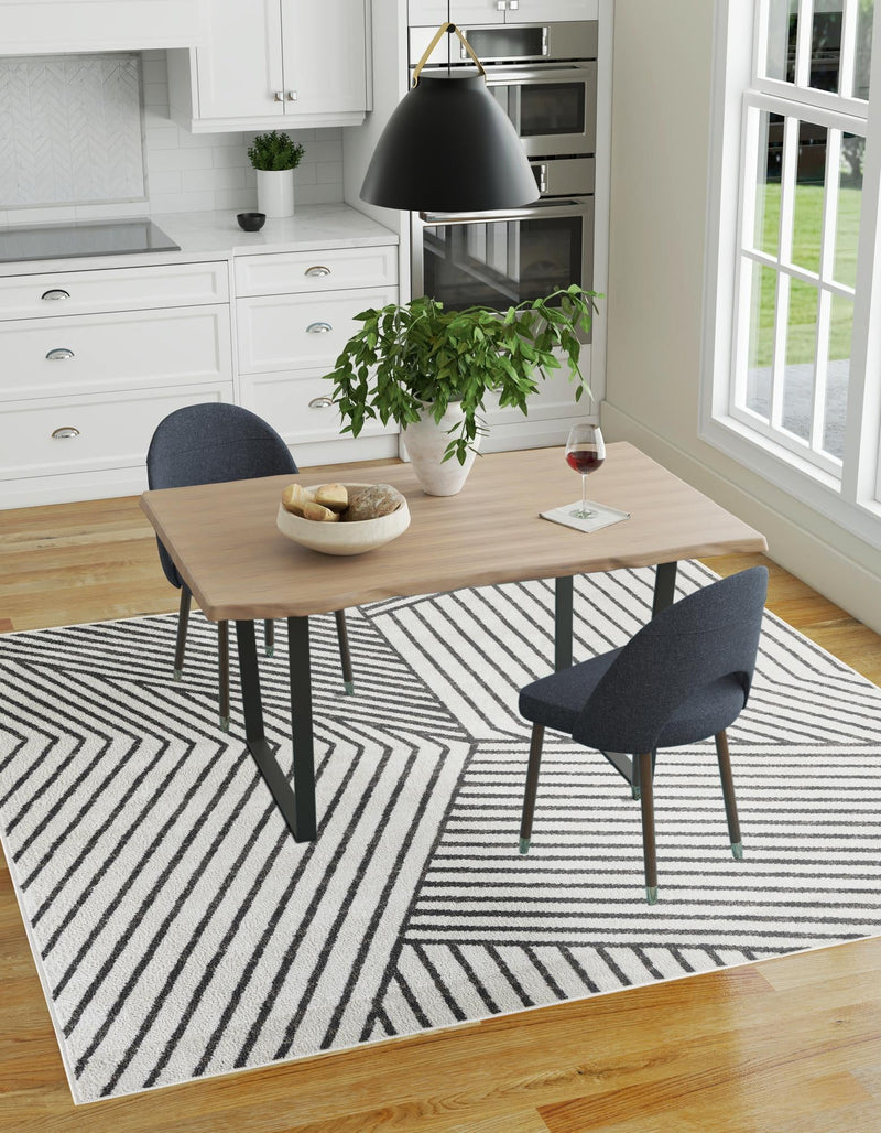 Copenhagen Edge Collection Area Rug - Osterbro Square Ivory lifestyle 103