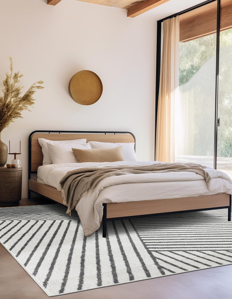 Copenhagen Edge Collection Area Rug - Osterbro Square Ivory lifestyle 151