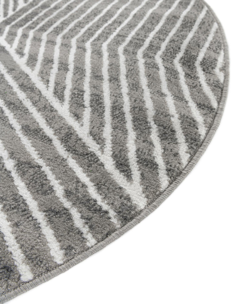 Copenhagen Edge Collection Area Rug - Osterbro Round Gray lifestyle 118