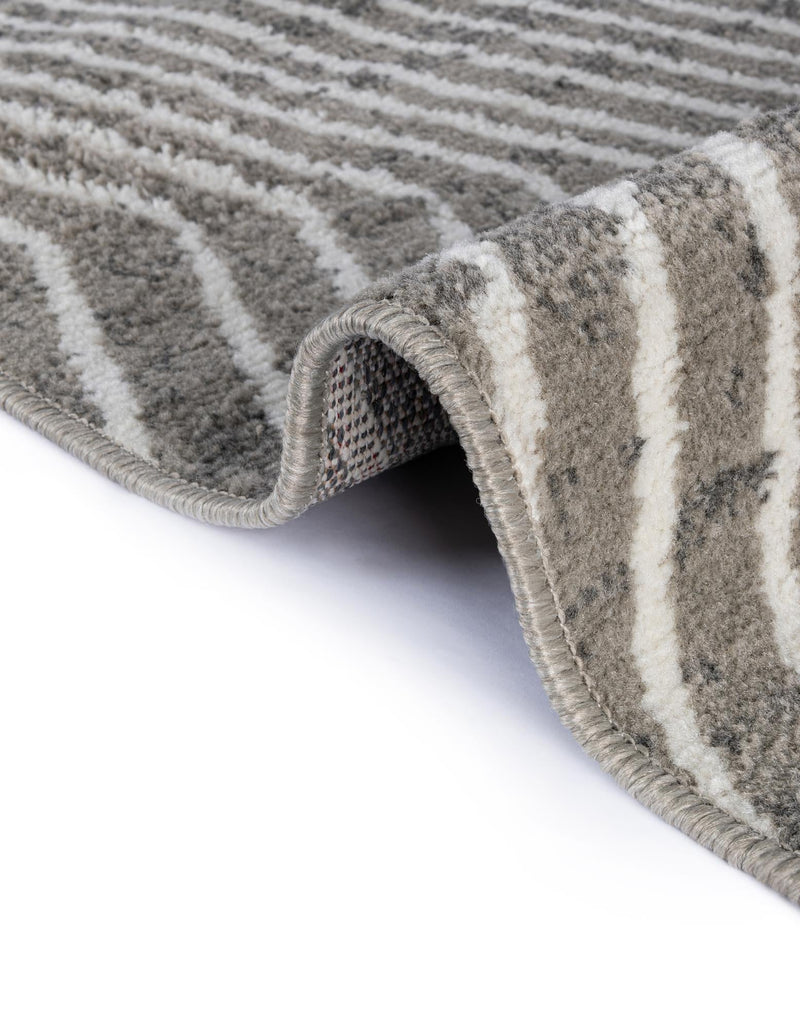Copenhagen Edge Collection Area Rug - Osterbro Round Gray lifestyle 136