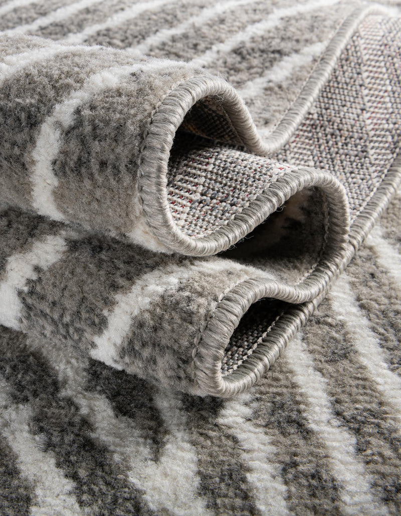 Copenhagen Edge Collection Area Rug - Osterbro Round Gray lifestyle 154