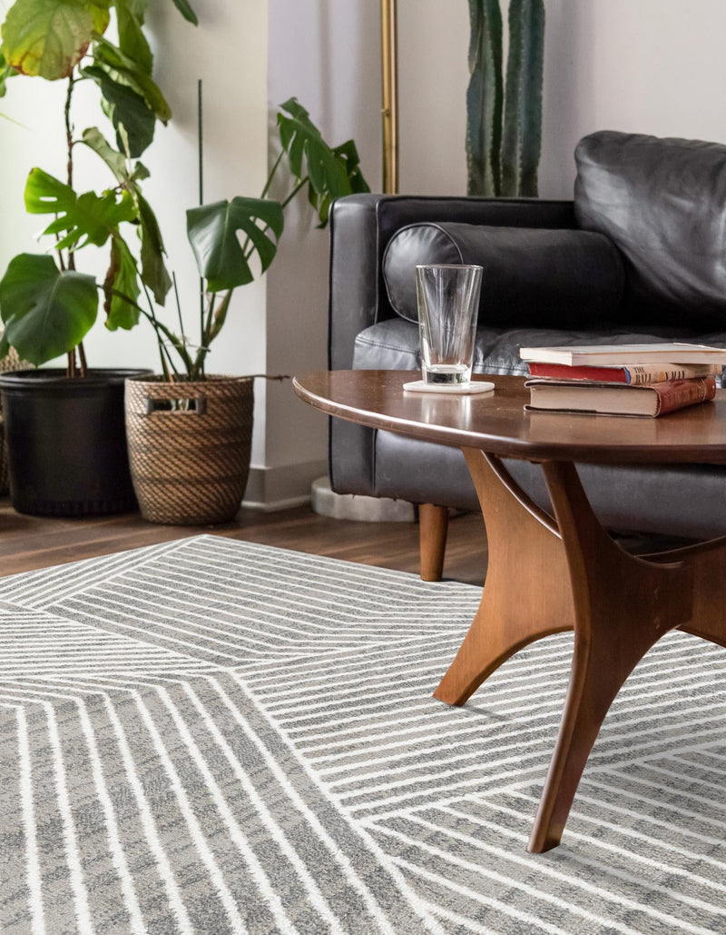 Copenhagen Edge Collection Area Rug - Osterbro Rectangle Gray lifestyle 38