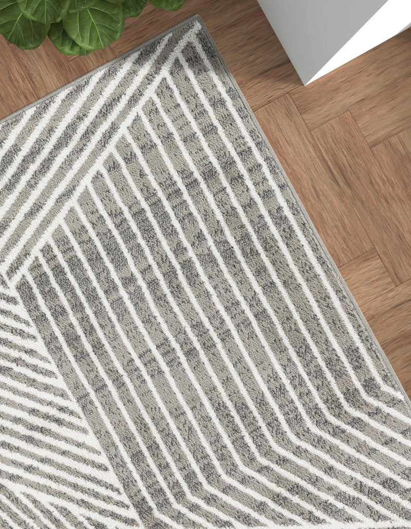 Copenhagen Edge Collection Area Rug - Osterbro Rectangle Gray lifestyle 42
