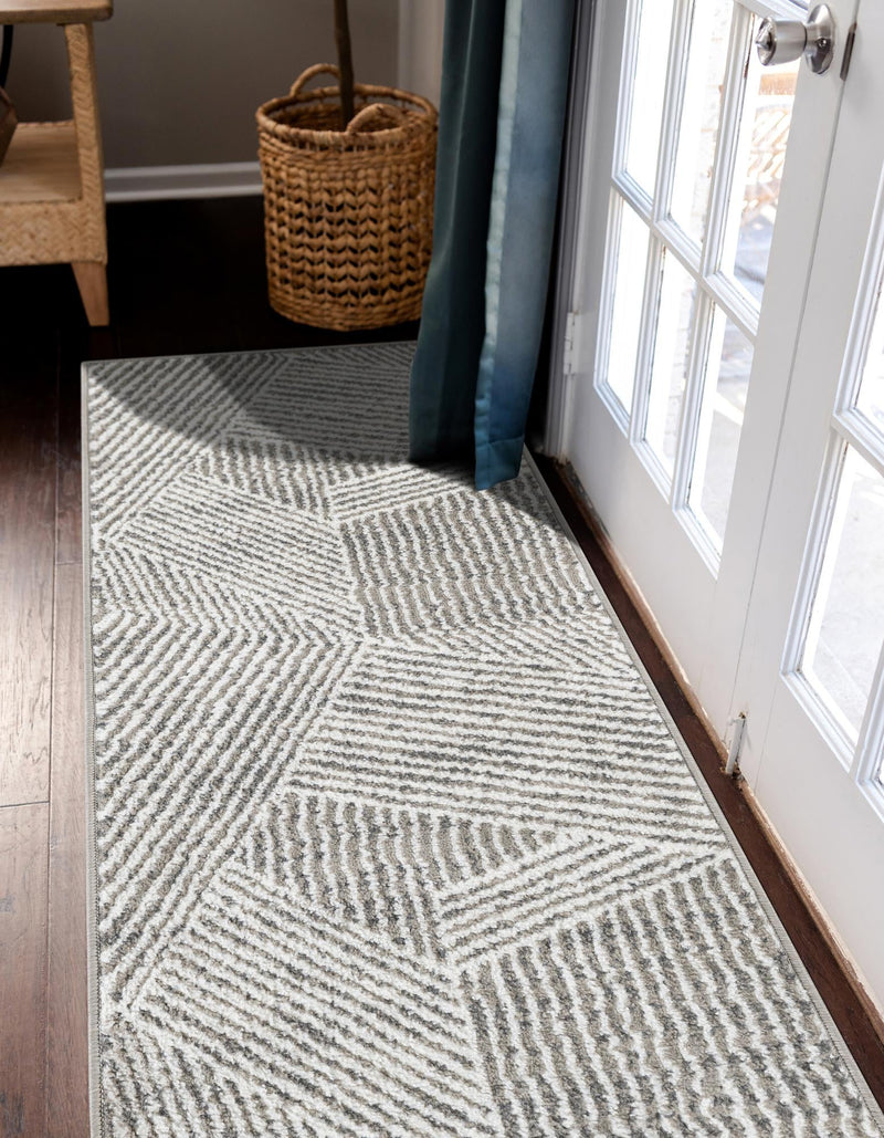 Copenhagen Edge Collection Area Rug - Osterbro Runner Gray lifestyle 104