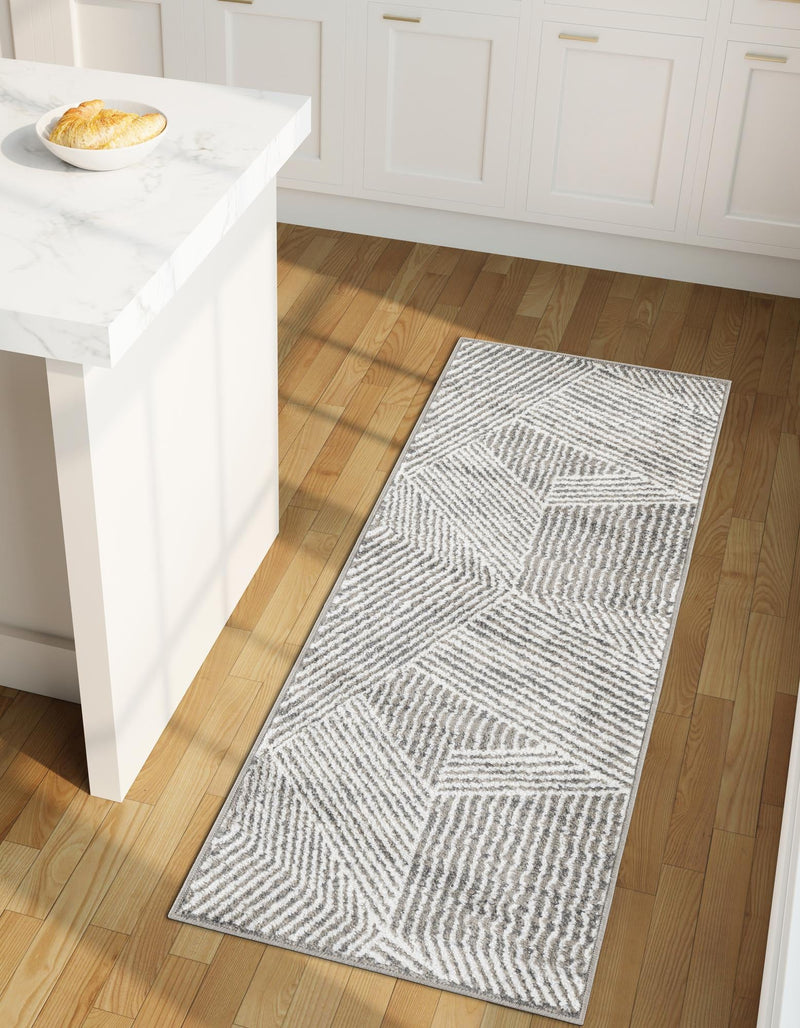 Copenhagen Edge Collection Area Rug - Osterbro Runner Gray lifestyle 116