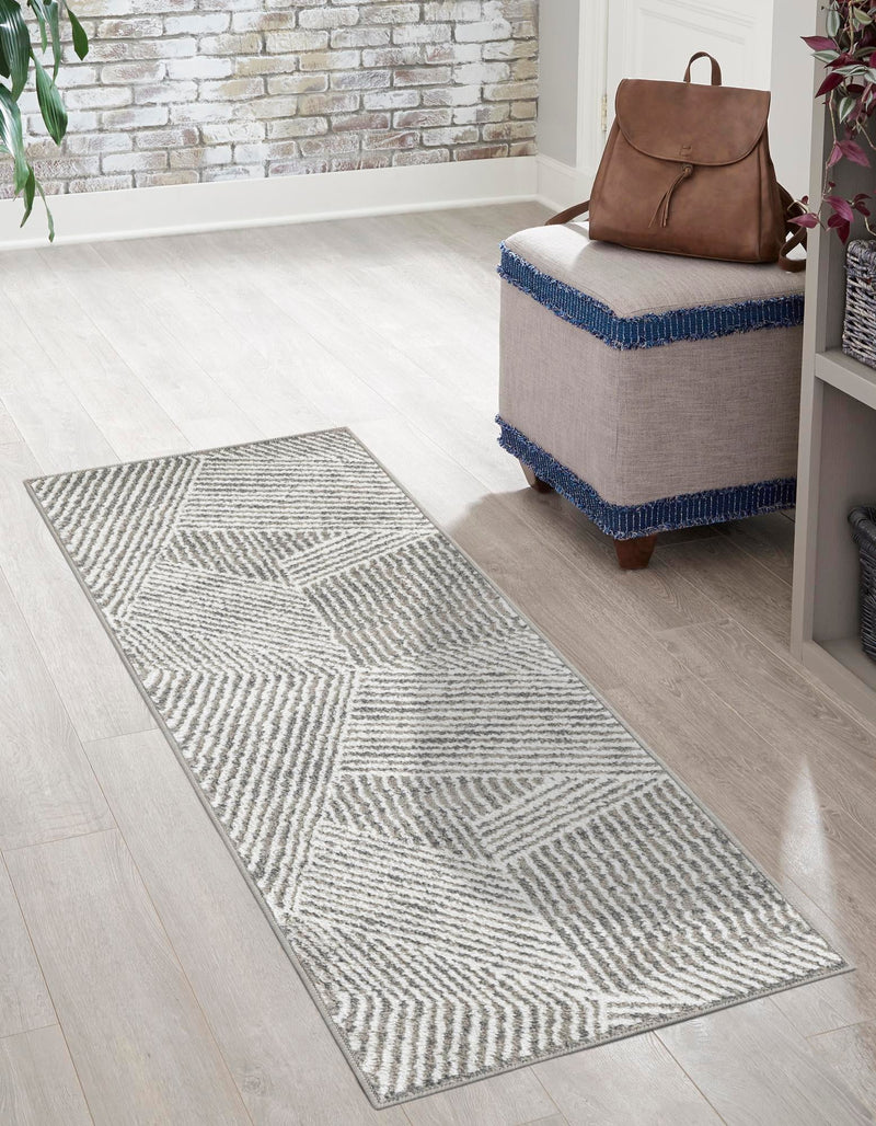 Copenhagen Edge Collection Area Rug - Osterbro Runner Gray lifestyle 140