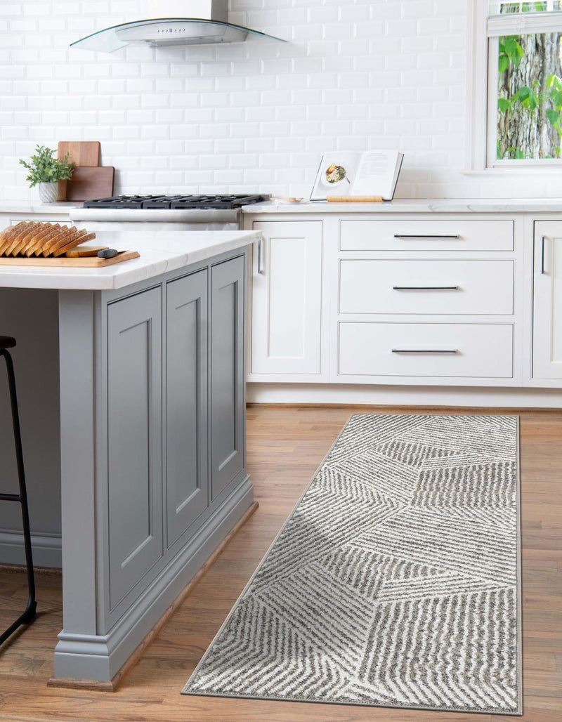 Copenhagen Edge Collection Area Rug - Osterbro Runner Gray lifestyle 164