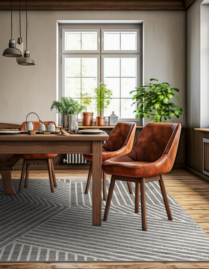 Copenhagen Edge Collection Area Rug - Osterbro Square Gray lifestyle 153