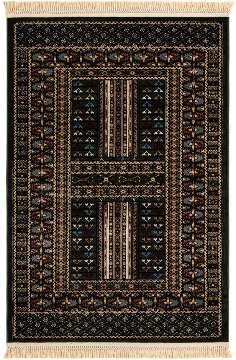 Samarkand Elegance Collection Area Rug - Ishratkhana Rectangle Dark Green lifestyle 4