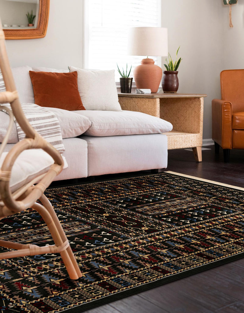 Samarkand Elegance Collection Area Rug - Ishratkhana Rectangle Dark Green lifestyle 16