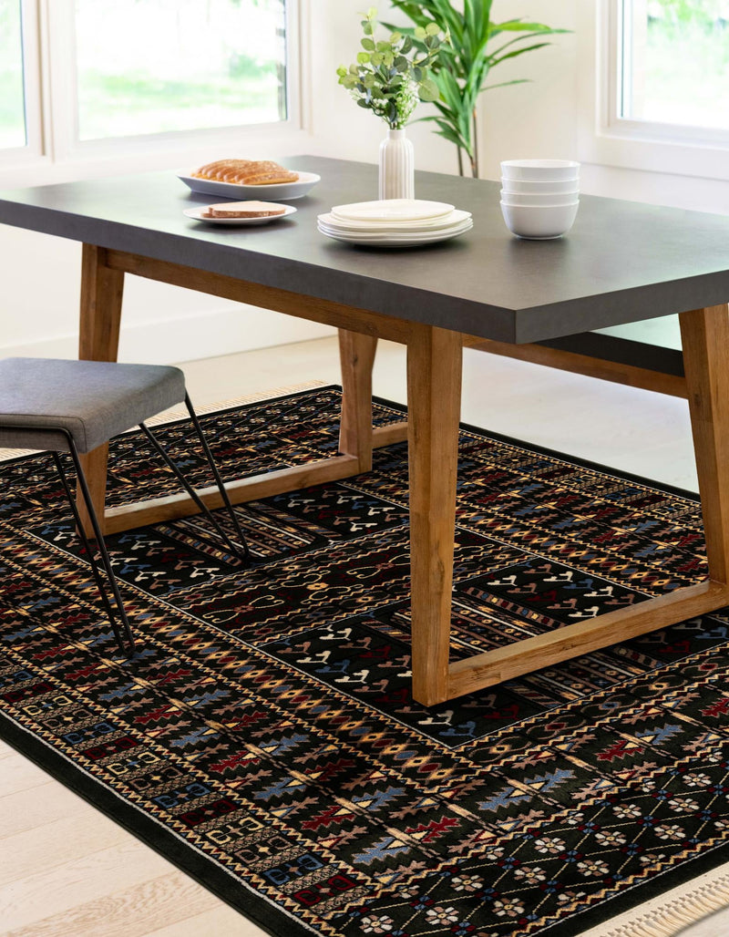 Samarkand Elegance Collection Area Rug - Ishratkhana Rectangle Dark Green lifestyle 36