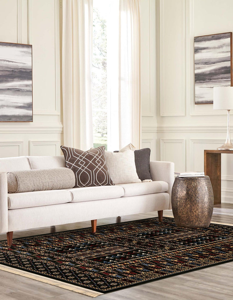 Samarkand Elegance Collection Area Rug - Ishratkhana Rectangle Dark Green lifestyle 44