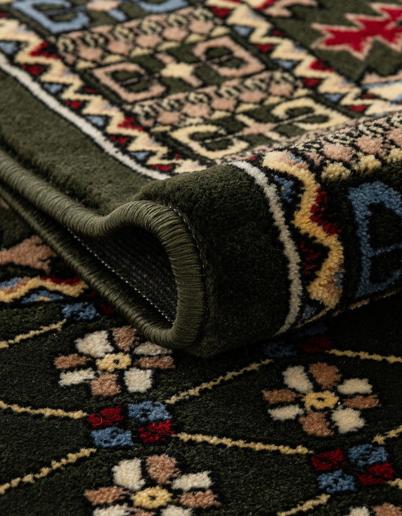 Samarkand Elegance Collection Area Rug - Ishratkhana Rectangle Dark Green lifestyle 52