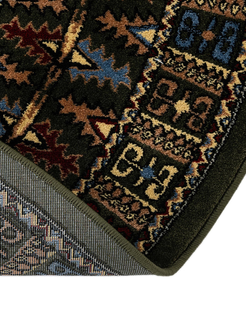 Samarkand Elegance Collection Area Rug - Ishratkhana Round Dark Green lifestyle 208
