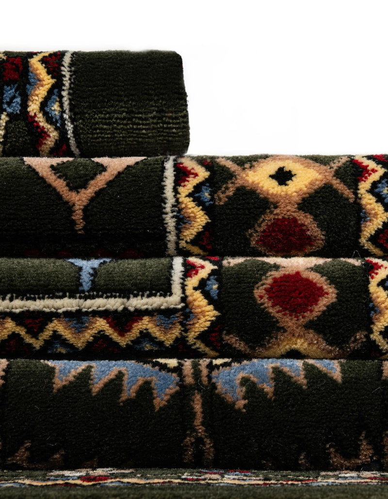 Samarkand Elegance Collection Area Rug - Ishratkhana Round Dark Green lifestyle 248