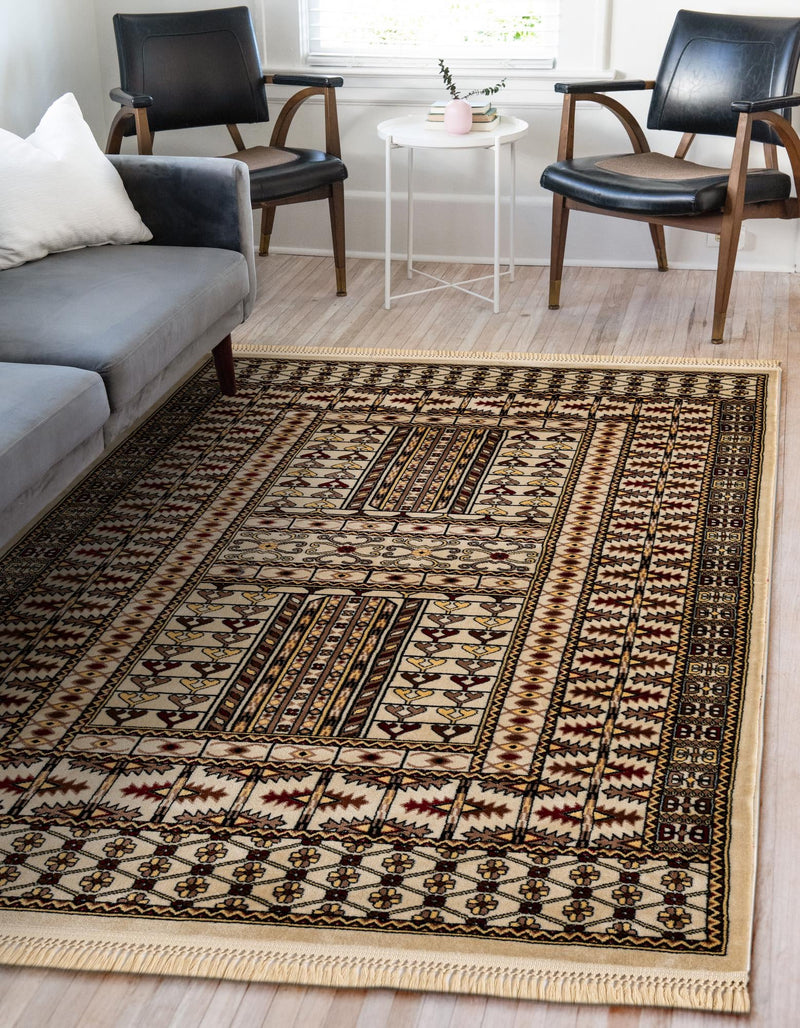 Samarkand Elegance Collection Area Rug - Ishratkhana Rectangle Beige lifestyle 19