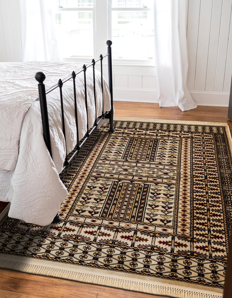 Samarkand Elegance Collection Area Rug - Ishratkhana Rectangle Beige lifestyle 23